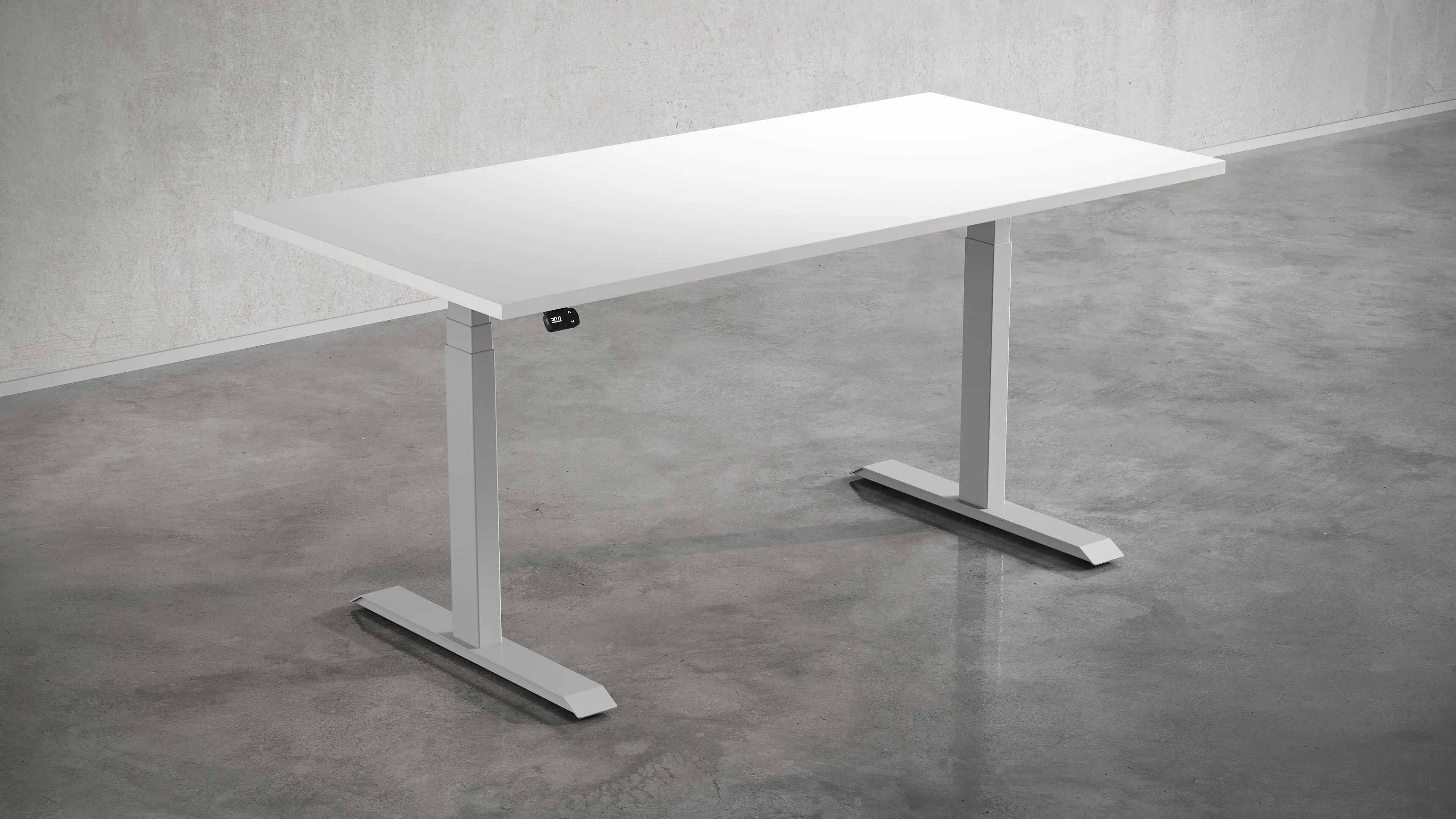 silver 3-stage height-adjustable base with white top